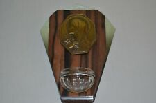 Art Deco wood on stainless steel plate signed T PARVILLERS 