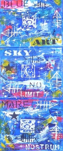 Tableau triptyque acrylique - triptyque,