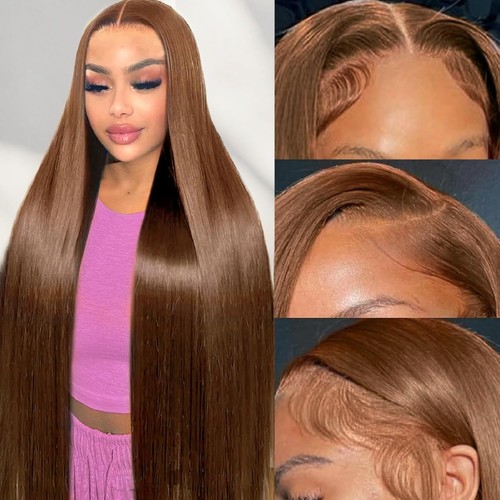 28in straight chocolate - 28in, brown