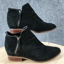 Steve Madden Boots Womens 11M Arper Ankle Booties Heels Black Leather Double Zip