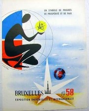 PAGE PUB - AD ADVERT EXPOSITION UNIVERSELLE BRUXELLES 1958 /1956