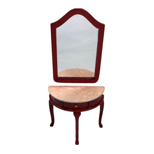 Table demi lune acajou avec - lune, en