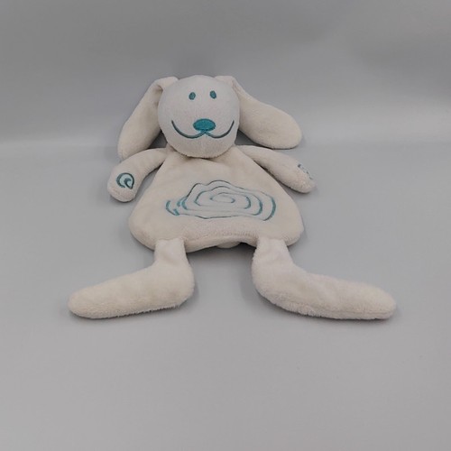 Doudou plat lapin blanc - , bleu