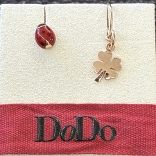 Dodo Pomellato Unisex Original Rose Gold Clover Pendant Ring Earring