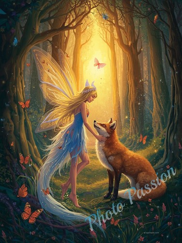 Poster fee ailes lumineuses - fee,