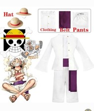 One Piece Cosplay Luffy Gear 5 Costume Chapeau  Paille Déguisement Toute Taille