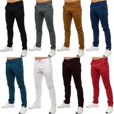 Enzo Pantalon Chino Homme Coupe Slim Coton Extensible Étroit Jean Tout UK Taille
