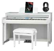 Piano Numerique E-Piano Digital 88 Touches MIDI USB AUX Banquette & Casque Blanc