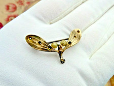 ANTIQUE ART NOUVEAU SAMARES MAPLE FANCY METAL BROOCH circa 1900