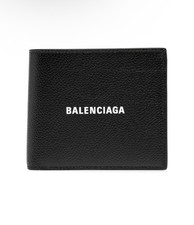 BALENCIAGA MEN'S CASH SQUARE FOLDED WALLET IN BLACK
