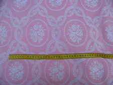 ANCIEN COUPON TOILE MATELAS MEDAILLONS BOUQUETS DE ROSE -58 x 130 cm - M 14
