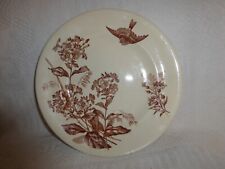 ASSIETTE LONGWY MODELE BOTANIQUE OISEAU COULEUR MARRON