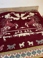 Couverture lit 2P mélange laine alpaca / alpaga rouge CHEVAL CA017