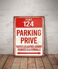 Plaque métal vintage Fiat 124