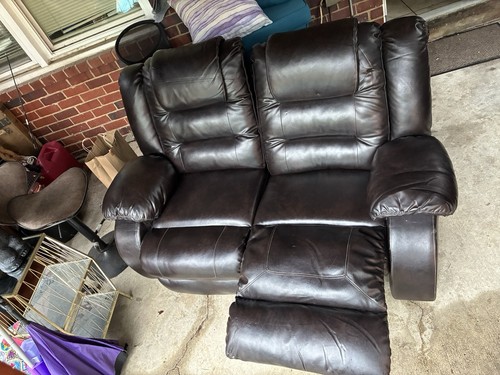 Brown leather reclining - leather,
