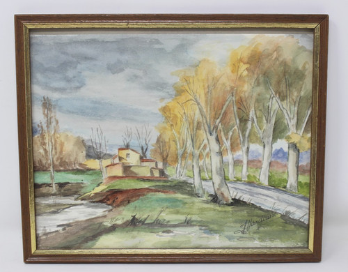 Tableau paysage signé - paysage,