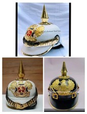 Lot de 3 casques cuir laiton