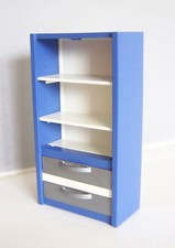 Playmobil (K1124) Police - Blue Cabinet 2 Shelves 2 Drawers Grey 3954 3957