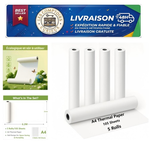 Papier thermique rouleaux - a4,