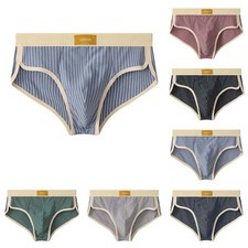 Slip homme élégant rayé ample confortable en coton sous vêtement pour usage