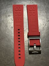 BREITLING OEM 22MM Bracelet En Caoutchouc Diver Pro Rouge Avec Boucle Tang OEM