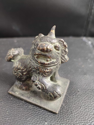 Vieux bronze chinois chien - bronze,