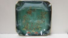 EMPIRE SUPERBE ENGLAND GREEN LUSTRE GLAZE ASHTRAY DISH ENAMEL PAINTED