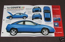 1996 1997 1998 FIAT COUPE 20V TURBO Car SPEC SHEET BROCHURE PHOTO BOOKLET