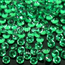 Lot de 10 pierres précieuses rondes certifiées émeraude verte colombienne nat...