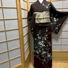 6179# Kimono Japonais Vintage Femme Tissu Soie Robe Kimono Vendu uniquement
