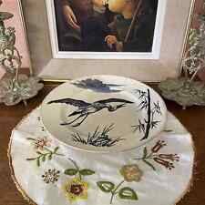 Compotier bas FAÏENCERIE LUNEVILLE KG XIXème décor Héron