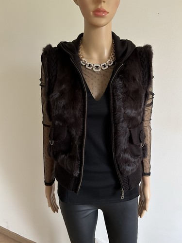 Veste marron sans - manches, en