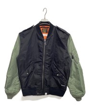 MAGIC STICK × AVIREX Blouson Jacket L Size Black x Green From Japan