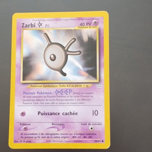 Nintendo pokémon jcc zarbi - nintendo,