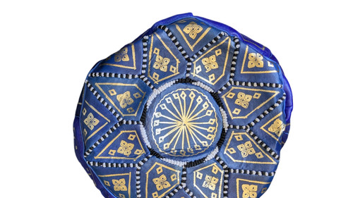 Pouf tabouret cuir marocain - tabouret,