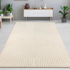 Tapis design crème lignes