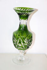 JOLI VASE  EN CRISTAL  COULEUR VERT & TRANSPARENT