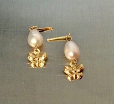 Or 18 Carats-Perles Boucles