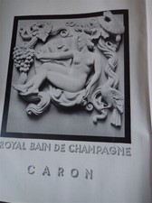 CARON perfume ROYAL BAIN DE CHAMPAGNE advertising paper FRANCE ILLUSTRATION 1947 c