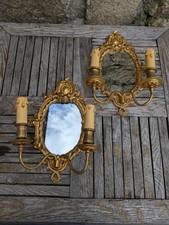 Paire d'appliques miroir en