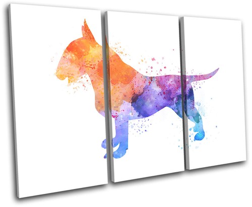 Watercolour bull terrier dog - terrier,