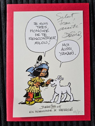 Tintin dédicace de derib - tintin,