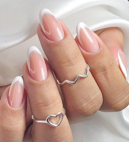 Blanc french tip transparent - blanc,