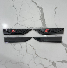 Audi S5 (B9) Blackline Fender Badge Door Emblems Black 4-set Logo Full Set