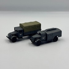 Collection of cars (2pcs) Opel Blitz Tankwagen & Cargo with Canvas Cover 1/87 H0