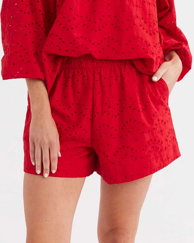 Ladies size red broderie - size,