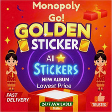 (Gold stickers Available ) ?  Monopoly Stickers Go 1-6 Stars⭐SUPER FAST⚡24/7
