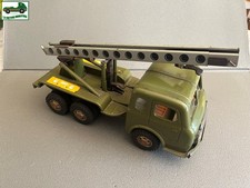 Antique Toy Truck Sheet Metal Mechanism Simca Cargo Military Joustra France Vintage