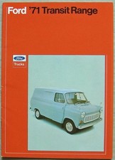FORD TRANSIT VANS Sales Brochure Jan 1971 #FB285 Kombi CREWBUS Chassis Cab BUS