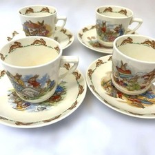 Royal Doulton Bunnykins Cup & Saucer Set 4 people